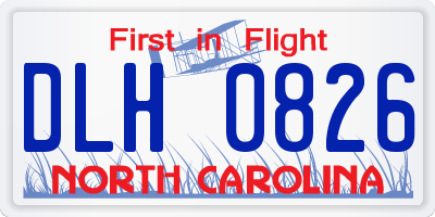 NC license plate DLH0826