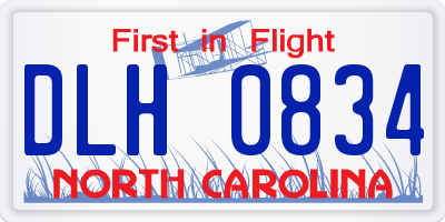 NC license plate DLH0834