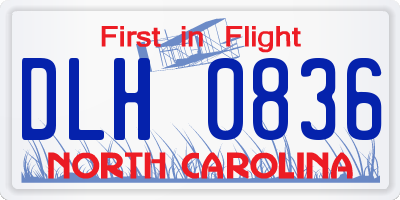 NC license plate DLH0836