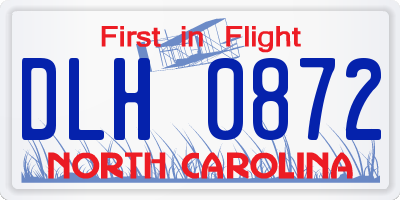 NC license plate DLH0872