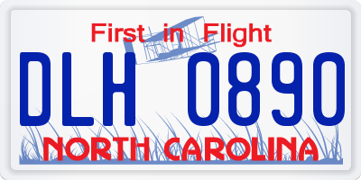 NC license plate DLH0890