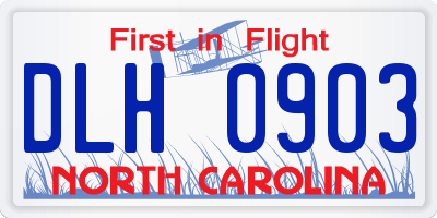 NC license plate DLH0903