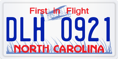 NC license plate DLH0921