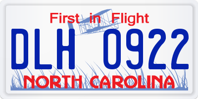 NC license plate DLH0922
