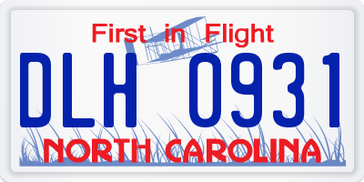NC license plate DLH0931