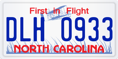 NC license plate DLH0933