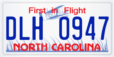 NC license plate DLH0947