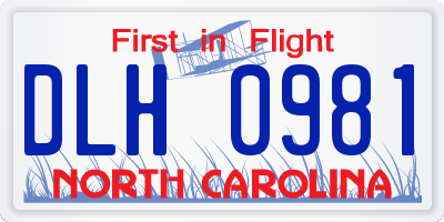 NC license plate DLH0981
