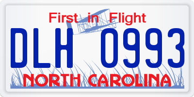 NC license plate DLH0993