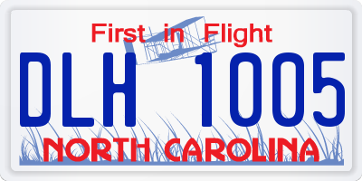 NC license plate DLH1005