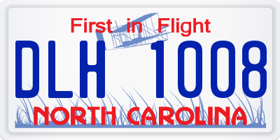 NC license plate DLH1008