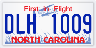 NC license plate DLH1009