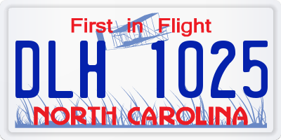 NC license plate DLH1025