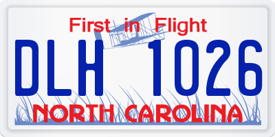 NC license plate DLH1026