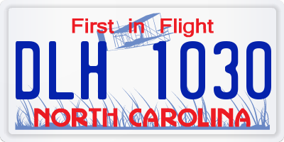 NC license plate DLH1030