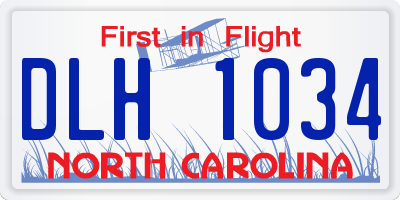 NC license plate DLH1034