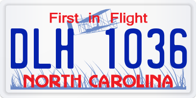 NC license plate DLH1036