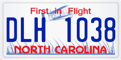 NC license plate DLH1038