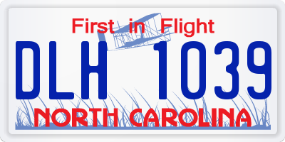 NC license plate DLH1039
