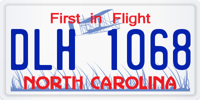 NC license plate DLH1068