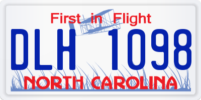 NC license plate DLH1098