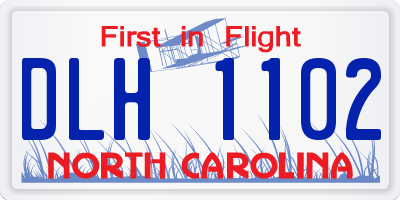 NC license plate DLH1102