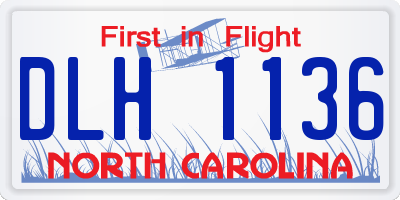 NC license plate DLH1136