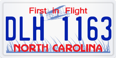 NC license plate DLH1163