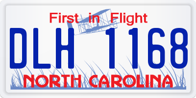 NC license plate DLH1168
