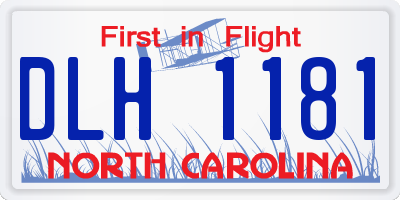 NC license plate DLH1181