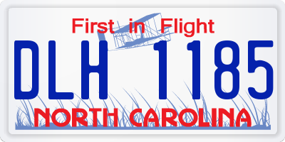 NC license plate DLH1185