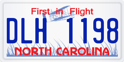 NC license plate DLH1198