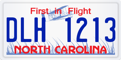 NC license plate DLH1213