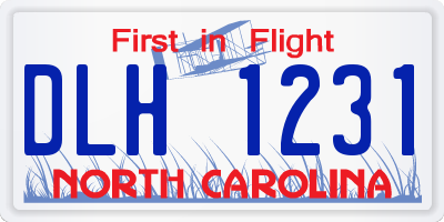 NC license plate DLH1231