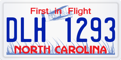NC license plate DLH1293