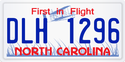 NC license plate DLH1296