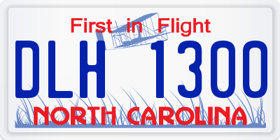 NC license plate DLH1300