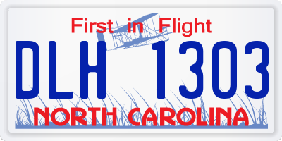NC license plate DLH1303