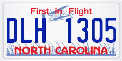 NC license plate DLH1305