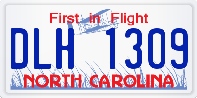 NC license plate DLH1309