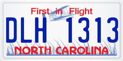 NC license plate DLH1313