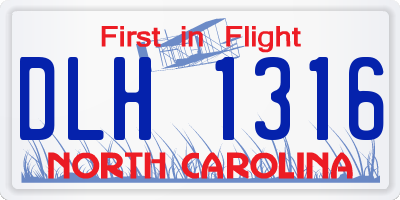 NC license plate DLH1316
