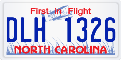 NC license plate DLH1326