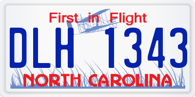 NC license plate DLH1343
