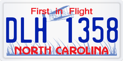 NC license plate DLH1358