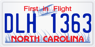 NC license plate DLH1363