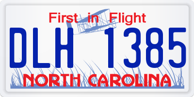 NC license plate DLH1385