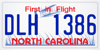 NC license plate DLH1386
