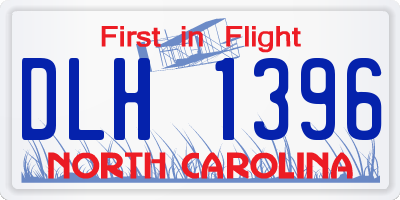 NC license plate DLH1396