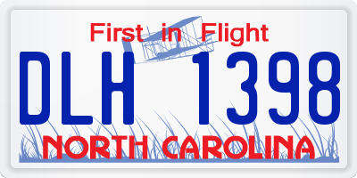 NC license plate DLH1398